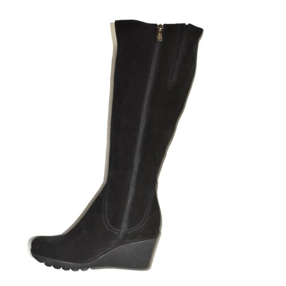 New! La Canadienne Size 6.5 M Women's Black Better Knee High Wedge Boot DD509 - Picture 2 of 6